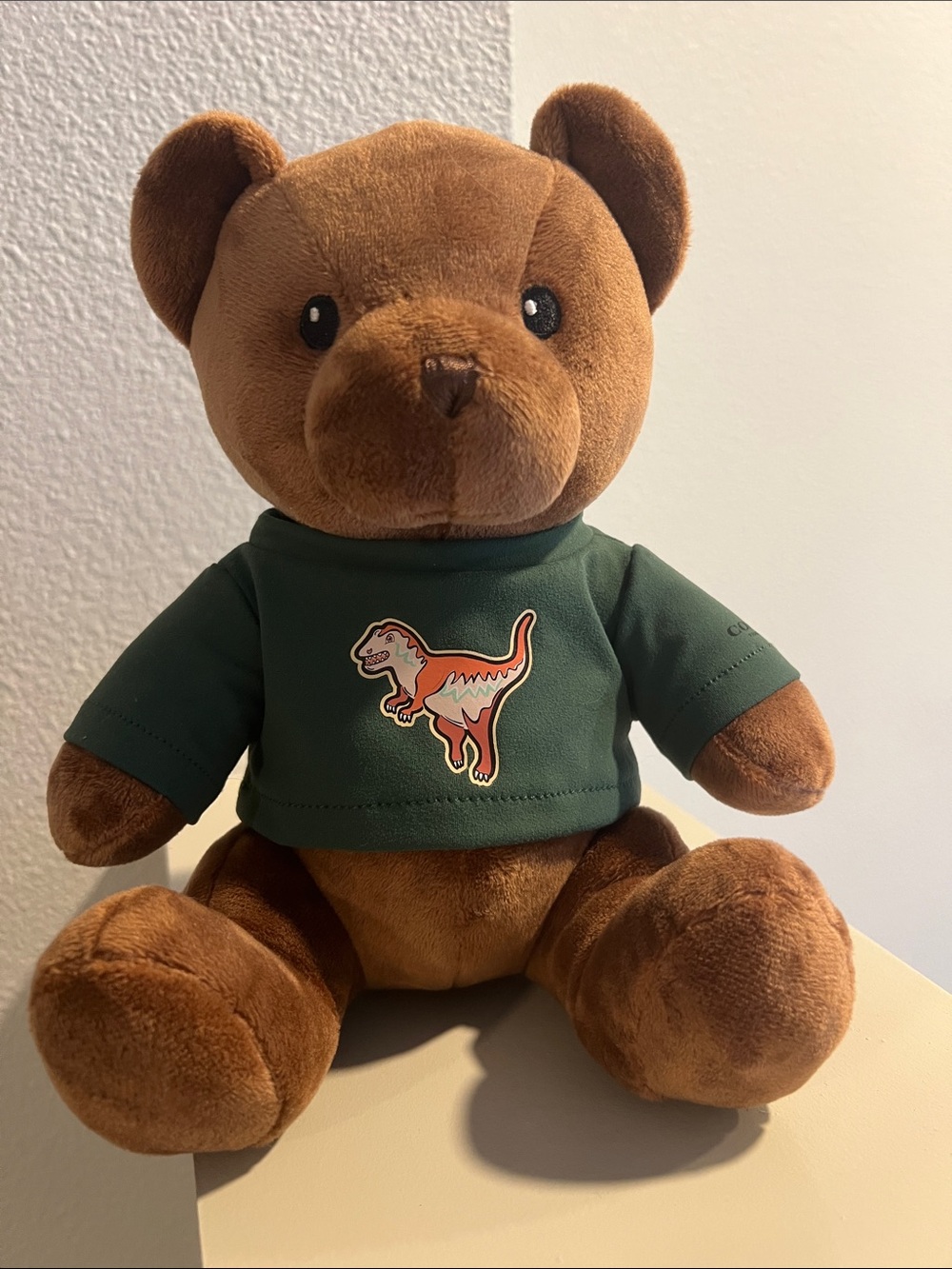 Coach Brown Plush Teddy Bear with Green Dino Tee